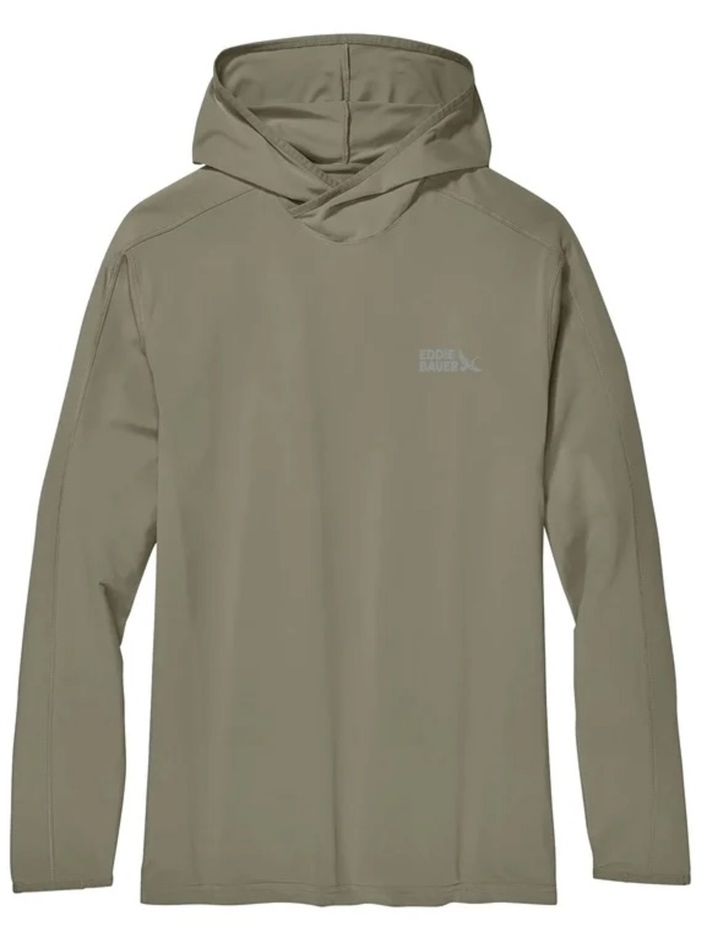 Eddie Bauer Men's Olive Green Hooded Sun Performance Pullover